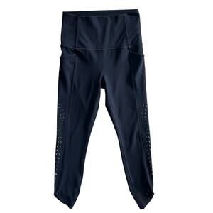 Athleta Salutation Stash Pocket II Laser Cut 7/8 Leggings Black XS